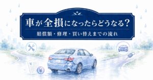 車が全損になったらどうなる？記事のアイキャッチ画像。